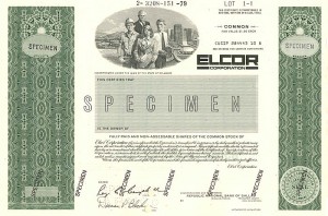 Elcor Corporation - Specimen Stock Certificate